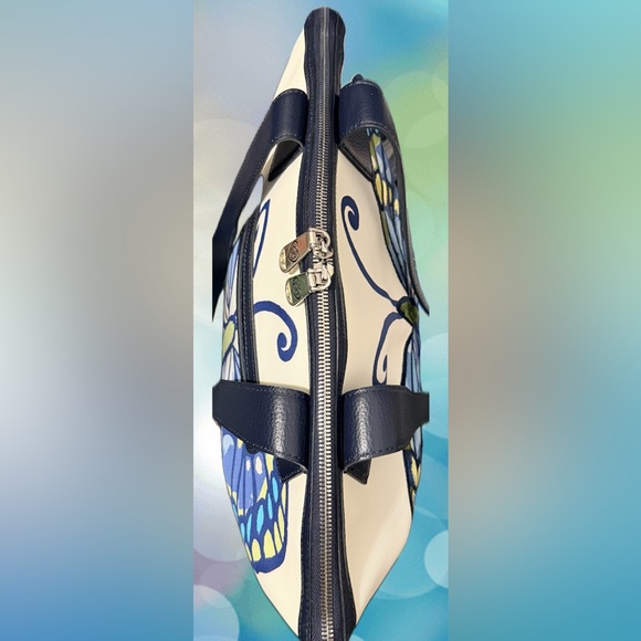 Brighton Embroidered Butterfly Saffiano Vinyl Bag  Wallet Scarf Dust Bag & Box - Picture 9 of 17